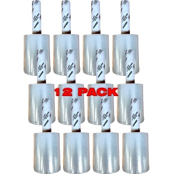 PROGRADE 12 Pack - 5" X 1000' Roll - 80 Gauge Thick, Mini Stretch Packing Wrap \w Handle for Pallet Wrap, Moving Supplies, Industrial Strength