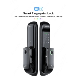 ISPEKTRUM Ism08 Biometric Smart Door Lock \w Keypad Keyless Entry Fingerprint Door Handlesets, Passcodes, Keys Unlock for Home, Apartment, Office