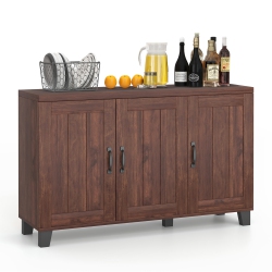 COSTWAY 3-Door Buffet Sideboard Storage Credenza Cabinet Console Adjustable Shelf