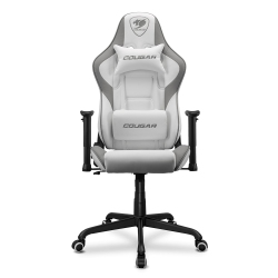 COUGAR Armor Elite Office Gaming Chair - Ergonomic, High Back Premium Breathable Pvc Leather Reclining Backrest Headrest & Lumbar Cushions In White