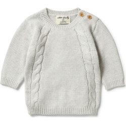 WILSONFRENCHY Wilson+Frenchy Knitted Mini Cable Jumper - Melange (3-6 Months, 6-8 Kg) In Grey