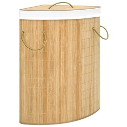 VIDAXL Bamboo Corner Laundry Basket 60 L