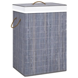 VIDAXL Bamboo Laundry Basket In Grey