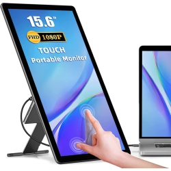 UPERFECT Portable Monitor Touch Screen W/ Kickstand, 15.6" Fhd 1080P Ips HDr Touchscreen Monitor for Laptop