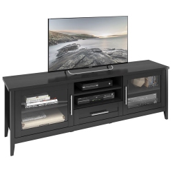 CORLIVING Jackson 80" Tv Stand-Black Wood Grain