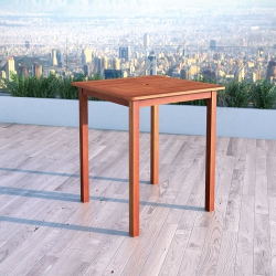 CORLIVING Miramar Contemporary Square Outdoor Bar Table-Cinnamon In Brown