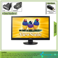 VIEWSONIC Refurbished(Good) - Va2246M-Led 22” Widescreen 1920X1080 Fhd Led Backlight Lcd Tn Monitor