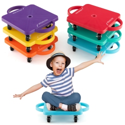 GYMAX Children Balance Board Sitting Scooter Board 6-Pack Pp Floor Scooter Board