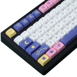 HLD Keycaps, 132 Keys Pbt Keycaps Set Constellation Xda Profile Dye Sublimation Customized Us Layout Keycaps for \w Cherry Mx Switches Mechanical