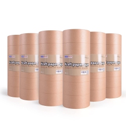 HLD Heavy Duty Kraft Paper Tape Eco Friendly Packing Tape Writable Non-Coated Surface for Masking, Sealing, And Packaging Use, 2” X 43 Yards, 36Rolls