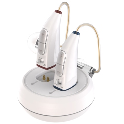 MEDCA Rechargeable Bte Hearing Amplifiers for Seniors Â€“ (Pair) Digital Binaural Psap, Long-Lasting Battery, Comfortable All-Day Design, Noise