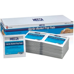 MEDCA Alcohol Wipes - Alcohol Prep Pads, Swab Pads, 2-Ply Cotton 70% Isopropyl Individually Wrapped Box Of 500