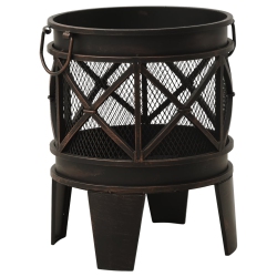 VIDAXL Rustic Fire Pit With Poker Φ42X54 Cm Steel