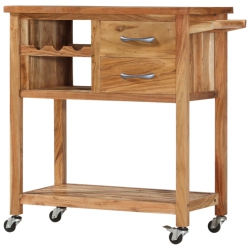 VIDAXL Kitchen Trolley 80X45X91 Cm Solid Acacia Wood