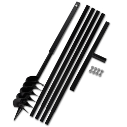 VIDAXL Ground Drill With Handle 120 MM With Extension Tube 5 M Steel