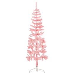 VIDAXL Slim Artificial Half Christmas Tree With Stand 120 Cm In Pink