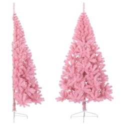 VIDAXL Artificial Half Christmas Tree With Stand 210 Cm Pvc In Pink