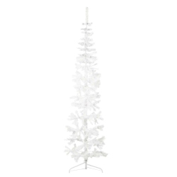 VIDAXL Slim Artificial Half Christmas Tree With Stand 240 Cm In White