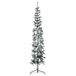 VIDAXL Slim Artificial Half Christmas Tree With Flocked Snow 240 Cm