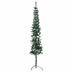 VIDAXL Slim Artificial Half Christmas Tree With Stand 150 Cm In Green
