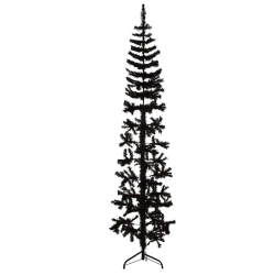 VIDAXL Slim Artificial Half Christmas Tree With Stand 240 Cm In Black