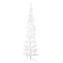VIDAXL Slim Artificial Half Christmas Tree With Stand 210 Cm In White