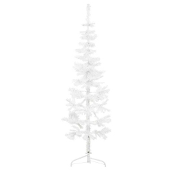 VIDAXL Slim Artificial Half Christmas Tree With Stand 180 Cm In White
