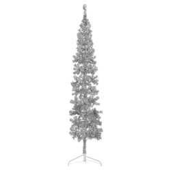 VIDAXL Slim Artificial Half Christmas Tree With Stand 210 Cm In Silver