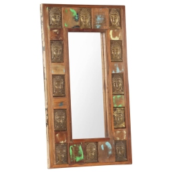 VIDAXL Mirror With Buddha Cladding 50X80 Cm Solid Reclaimed Wood