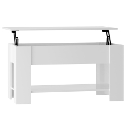 VIDAXL Coffee Table High Gloss 101X49X52 Cm Engineered Wood In White