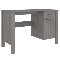 VIDAXL Desk Hamar Light 113X50X75 Cm Solid Wood Pine In Grey