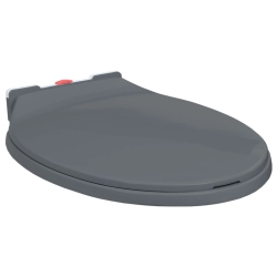 VIDAXL Soft-Close Toilet Seat Quick Release Oval In Grey