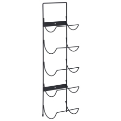 VIDAXL Wall Mounted Wine Rack for 5 Bottles Iron In Black