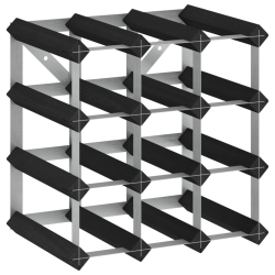 VIDAXL Wine Rack for 12 Bottles Solid Pine Wood In Black