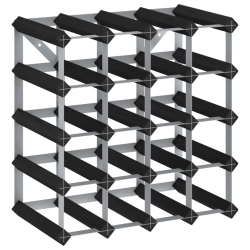 VIDAXL Wine Rack for 20 Bottles Solid Pine Wood In Black