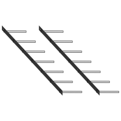 VIDAXL Wall-Mounted Wine Racks for 14 Bottles 2 PCs Metal In Black