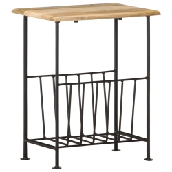 VIDAXL Magazine Rack 40X30X50 Cm Solid Wood And Steel In Mango