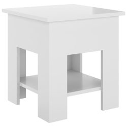 VIDAXL Coffee Table High Gloss 40X40X42 Cm Engineered Wood In White