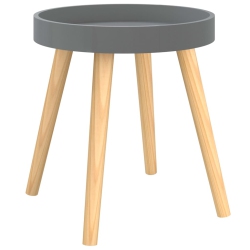 VIDAXL Side Table 38X38X40 Cm Engineered Wood&solid Wood Pine In Grey