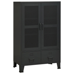 VIDAXL Industrial Storage Chest Metal In Black
