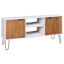 VIDAXL Tv Cabinet New York And Light Wood Solid Pine Wood In White