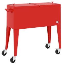 VIDAXL Cooler Cart With Wheels 92X43X89 Cm In Red