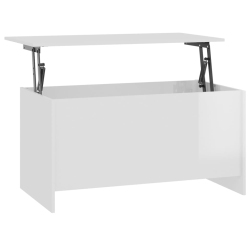 VIDAXL Coffee Table High Gloss 102X55.5X52.5 Cm Engineered Wood In White
