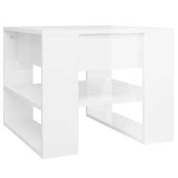 VIDAXL Coffee Table High Gloss 55.5X55X45 Cm Engineered Wood In White