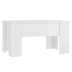 VIDAXL Coffee Table High Gloss 79X49X41 Cm Engineered Wood In White