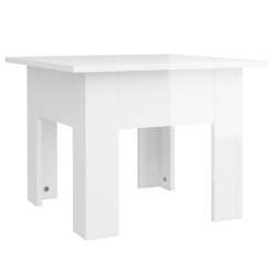 VIDAXL Coffee Table High Gloss 55X55X42 Cm Engineered Wood In White