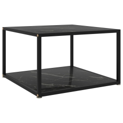 VIDAXL Coffee Table 60X60X35 Cm Tempered Glass In Black