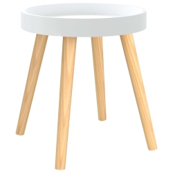 VIDAXL Side Table 38X38X40 Cm Engineered Wood&solid Wood Pine In White