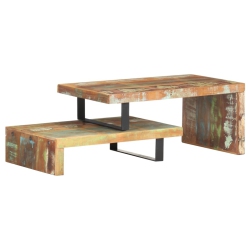 VIDAXL 2 Piece Coffee Table Set Solid Reclaimed Wood