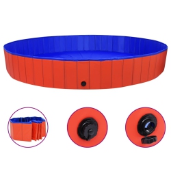 VIDAXL Foldable Dog Swimming Pool 300X40 Cm Pvc In Red